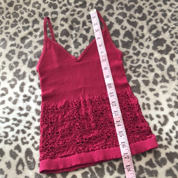 Free People Intimately Red Crochet Open Weave Tank Top Size XS/S - Picture 12 of 15
